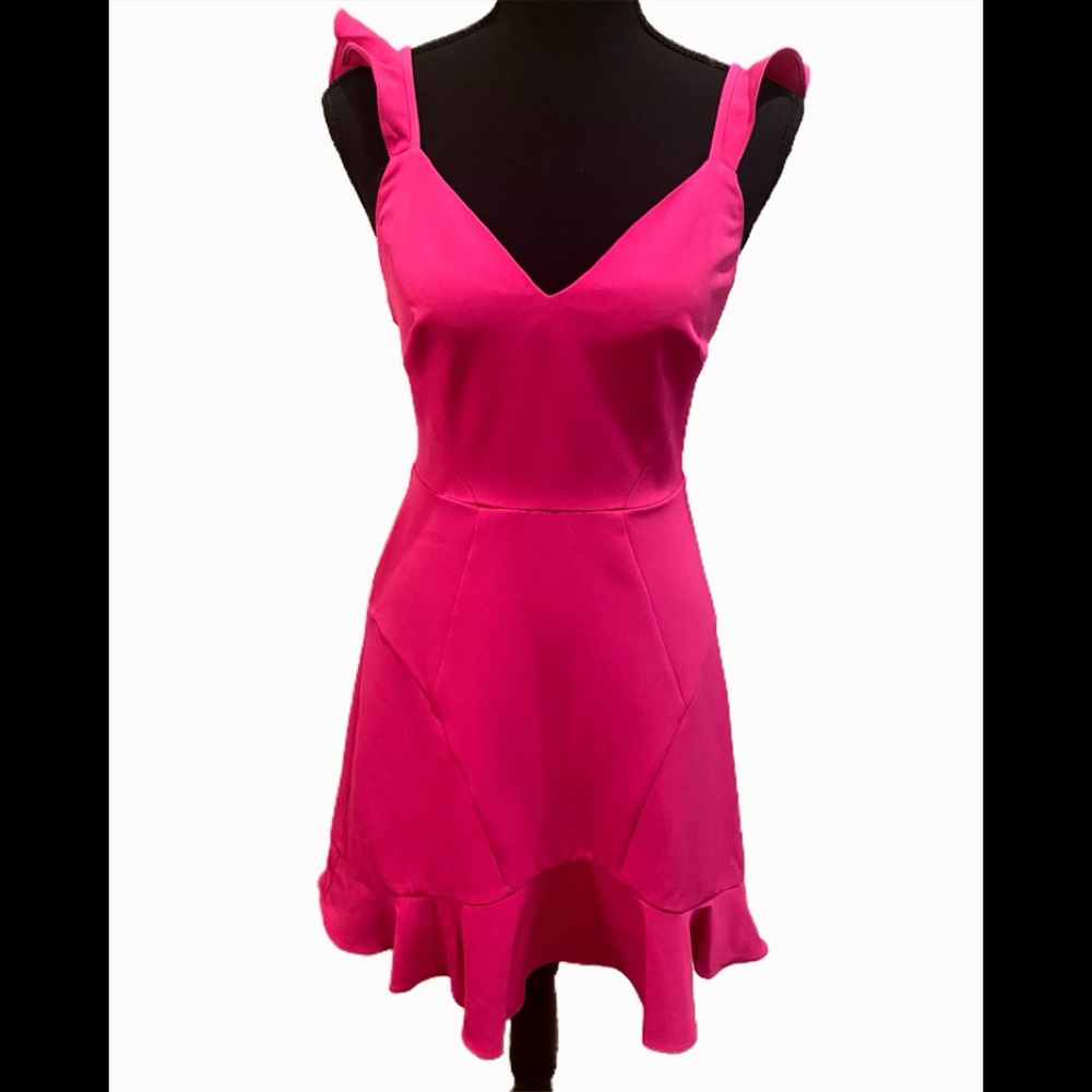 LIPSTICK CREPE COCKTAIL DRESS